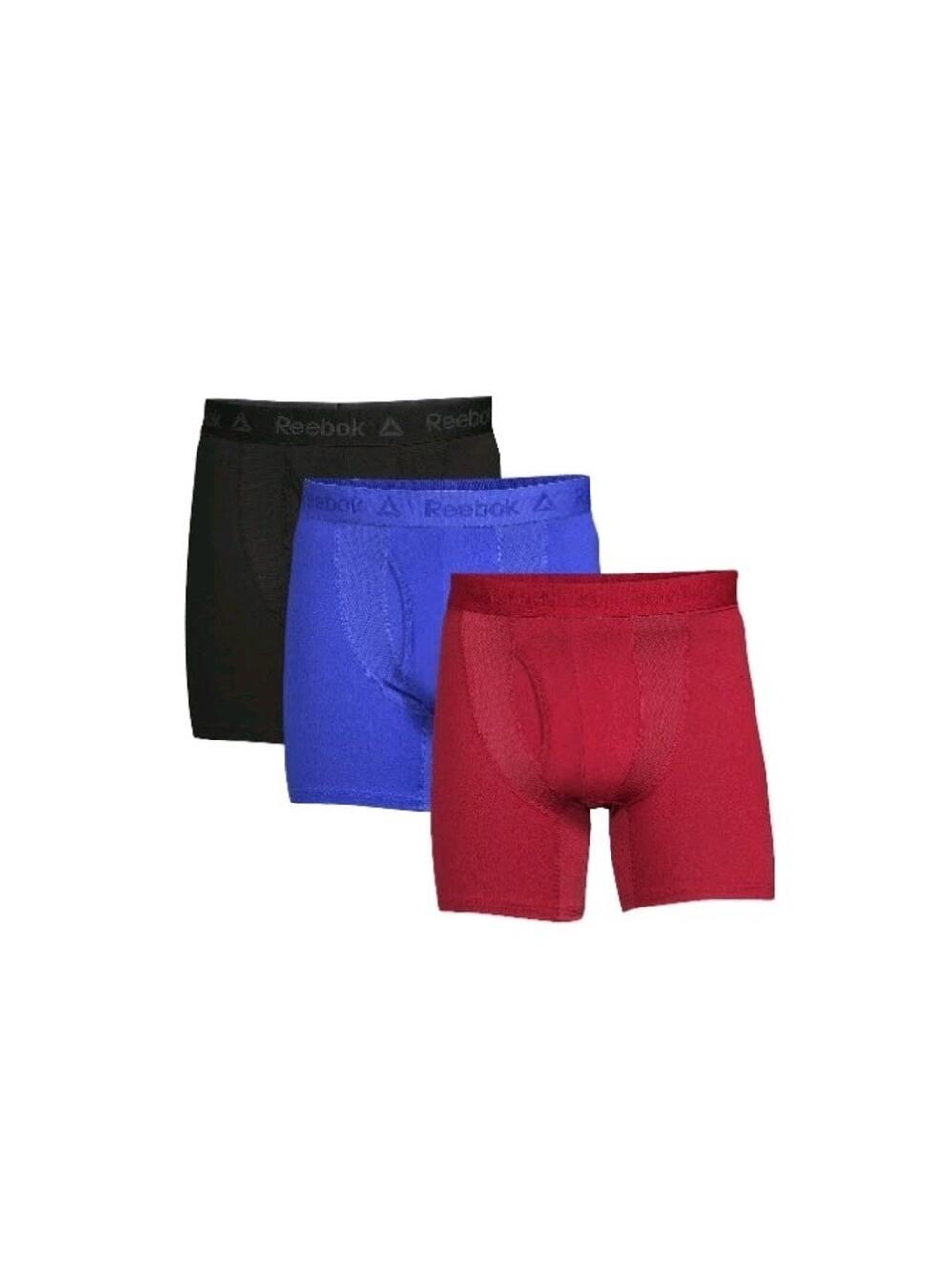 Mens Reebok Tech Comfort Reg Length Boxer Briefs Air Flow Pouch 3 Pack Size S